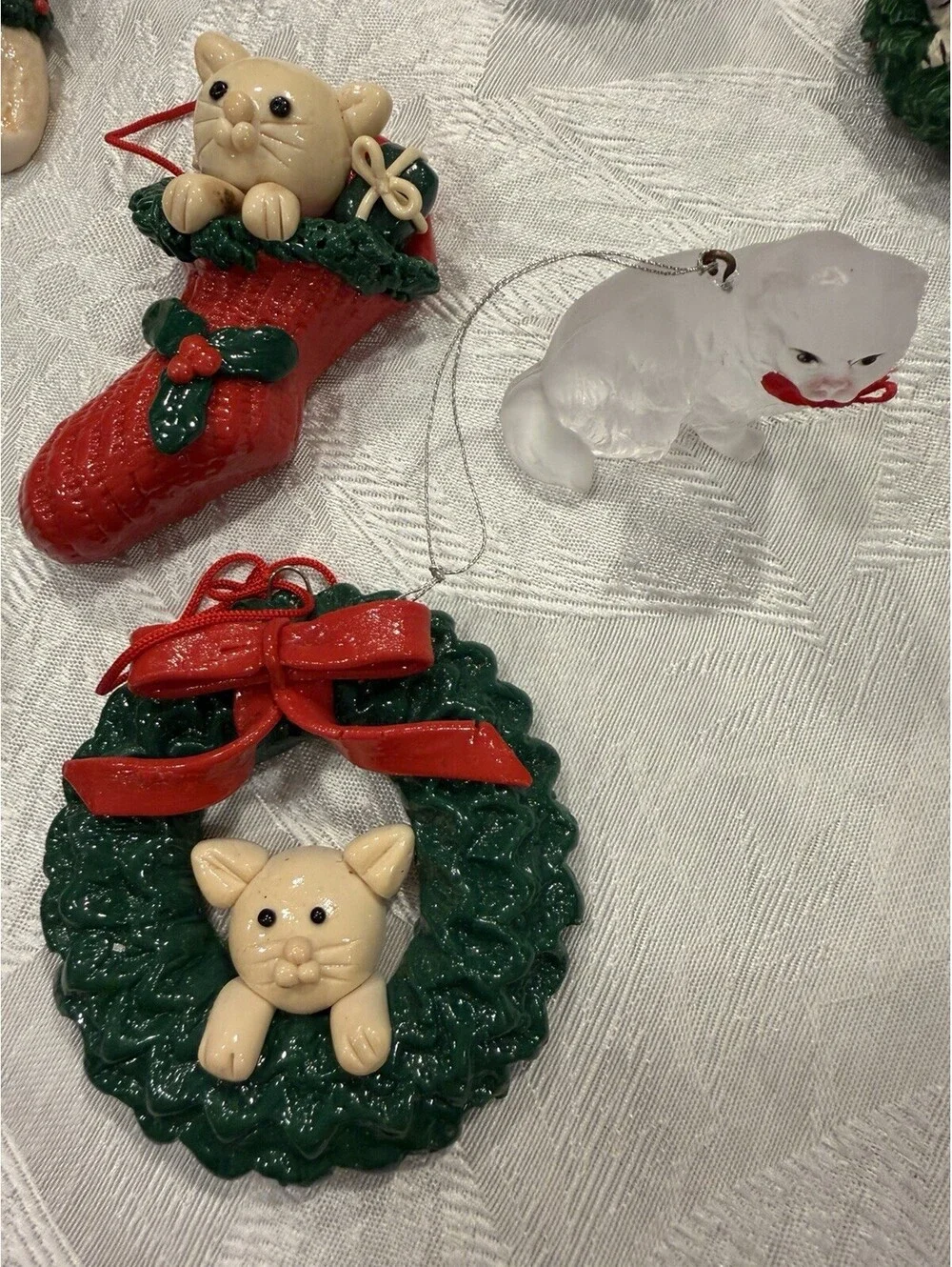 Christmas Ornaments Cat Theme Lot Of  19